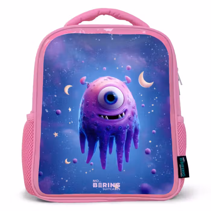 Rucksack Kind - Rosa - Fröhliches Augenpaar im Weltraum