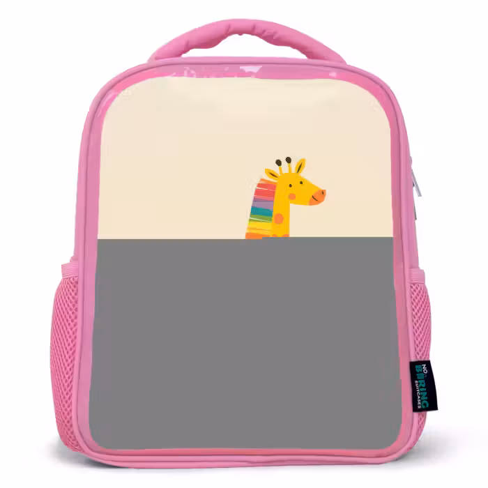 Rucksack Kind - Rosa - Giraffe - Tier - Farbenfroh