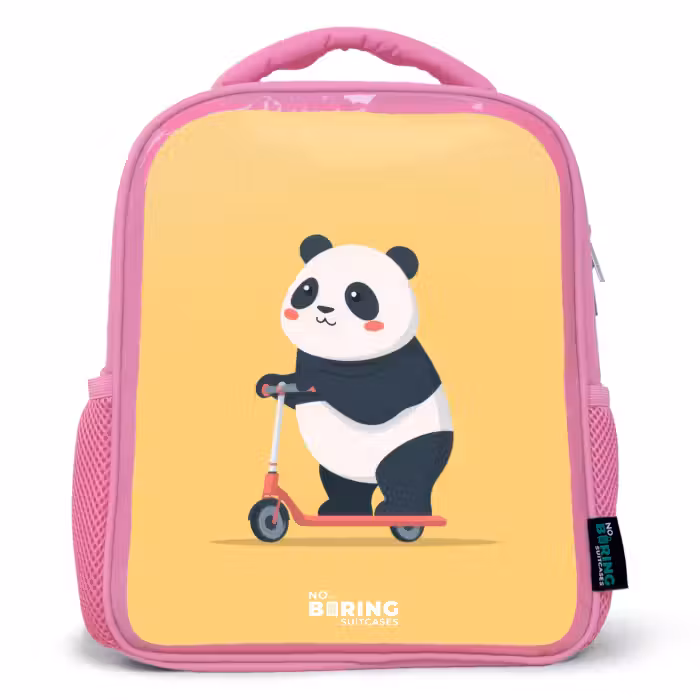 Rucksack Kind - Rosa - Panda - Stufe - Gelb