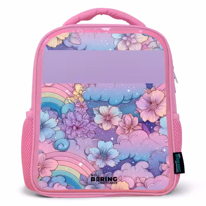 Rucksack Kind - Rosa - Regenbögen - Blumen - Farbenfroh