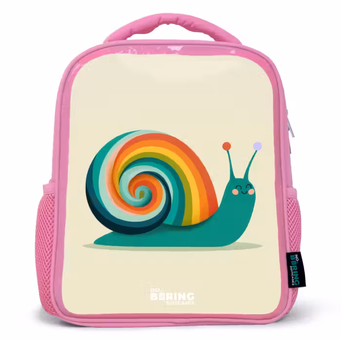 Rucksack Kind - Rosa - Schnecke - Regenbogen - Farbenfroh
