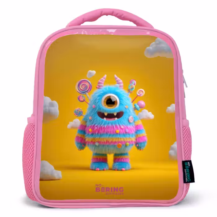 Rucksack Kind - Rosa - Süßigkeiten - Monster - Regenbogen