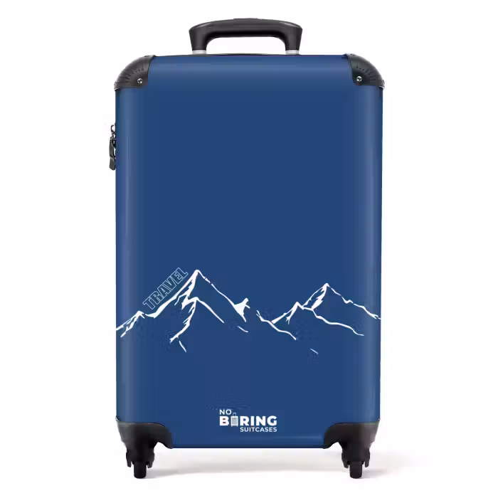 Koffer - Blauer Hintergrund mit weißem Berg Illustration