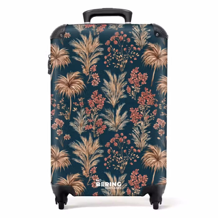 Koffer - Botanisch - Muster - Blau