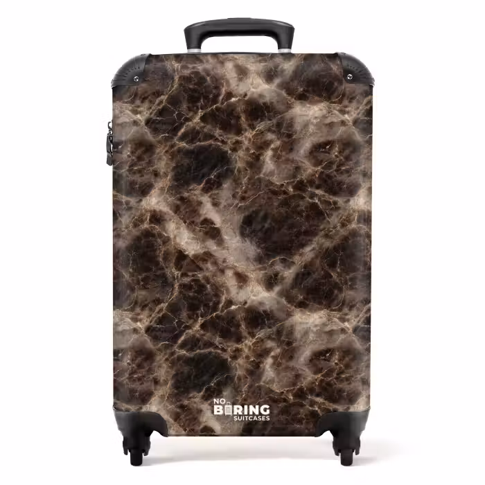 Koffer - Braun - Gold - Marmor