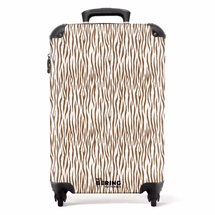 Koffer - Brauner Zebradruck auf hellem Hintergrund