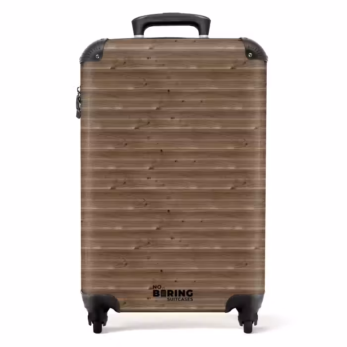Koffer - Braunes Holz mit feiner horizontaler Maserung