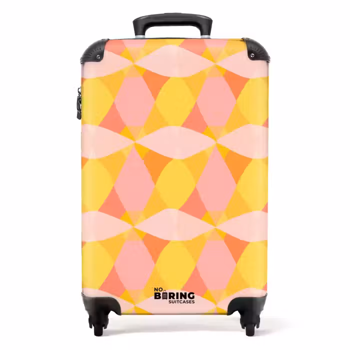 Koffer - Bunt - Schachbrettmuster - Blattformen