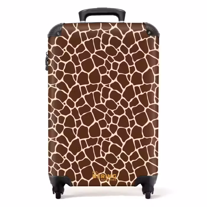 Koffer - Dunkelbraunes Giraffenmuster mit beigen Adern