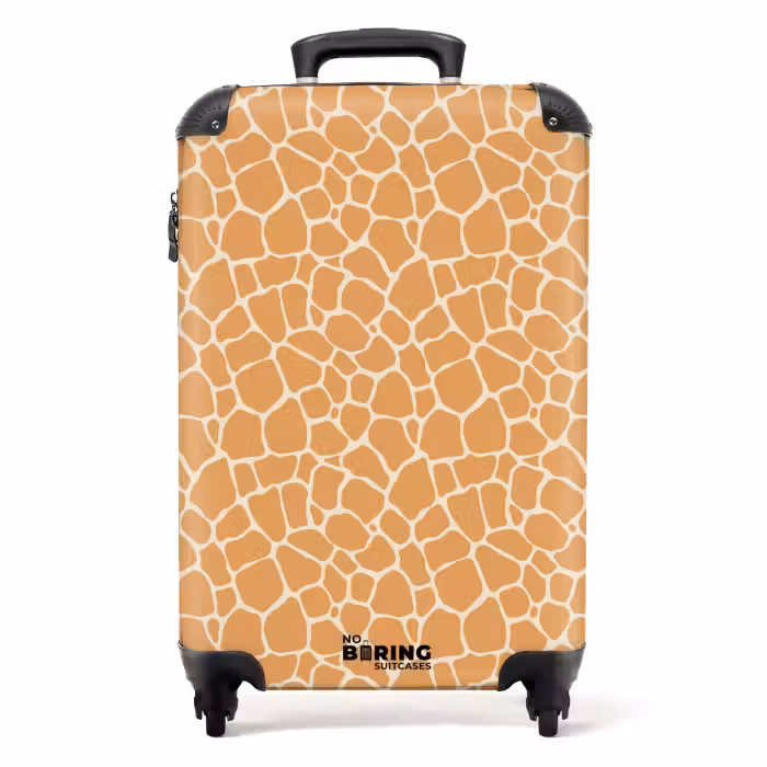 Koffer - Giraffenmuster in Orange mit Beige