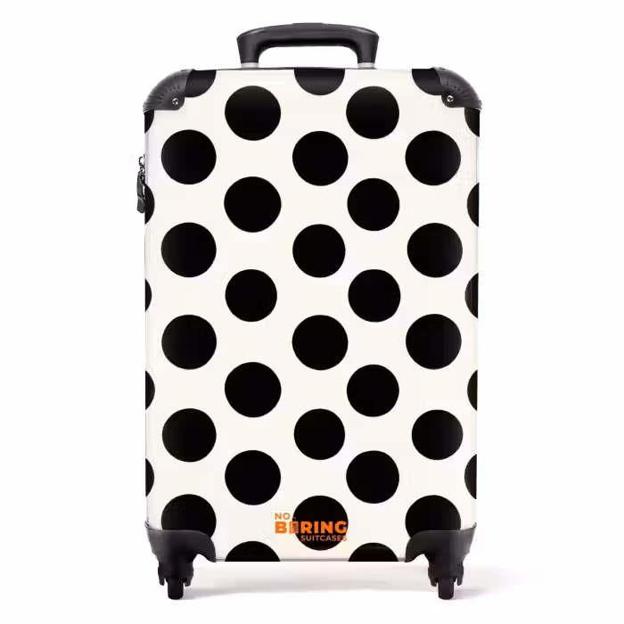Koffer - Klassisch - Polka dots - Schwarz