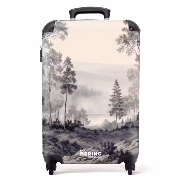 Koffer - Neblig - Berglandschaft - Illustration