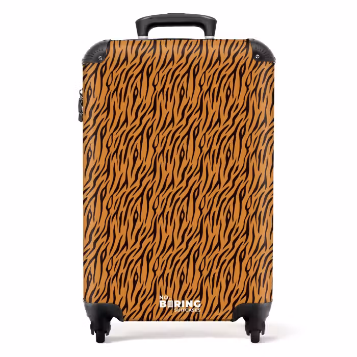 Koffer - Orangefarbene Tigerstreifen mit fließendem Muster