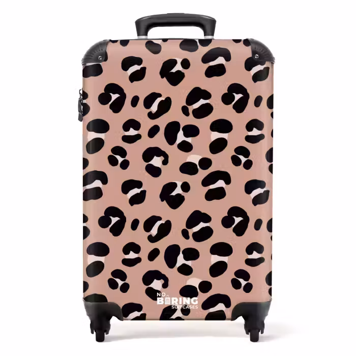 Koffer - Pantherdruck auf rosa Hintergrund