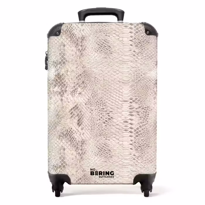 Koffer - Schlange - Muster - Beige