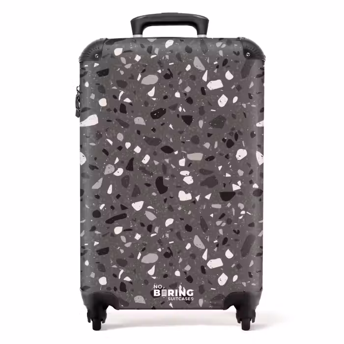 Koffer - Terrazzo-Muster mehrfarbig dunkelgrau