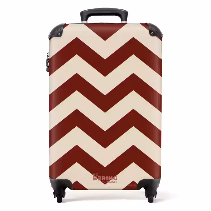 Koffer - Zickzackmuster in Rot und Creme