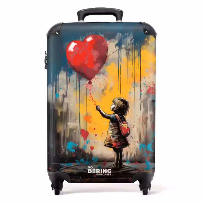 Koffer - Mädchen mit Luftballon im Graffiti-Stil