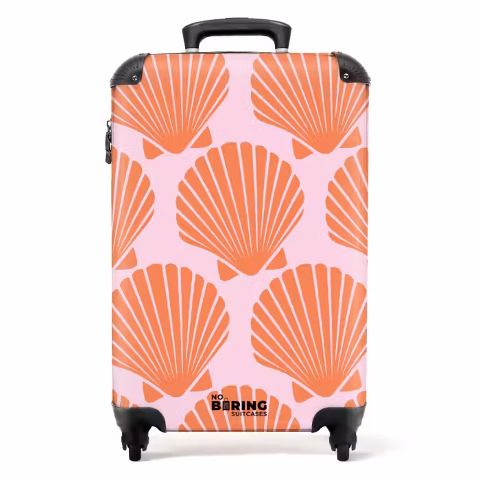 Koffer - Muster - Muschelmuster in Pastellrosa