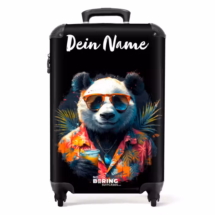 Koffer mit Name - Panda als tropische Straßenkunst