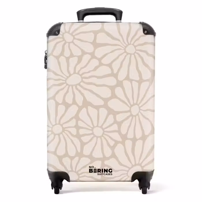 Koffer - Pastellfarbene Blumen - Beige