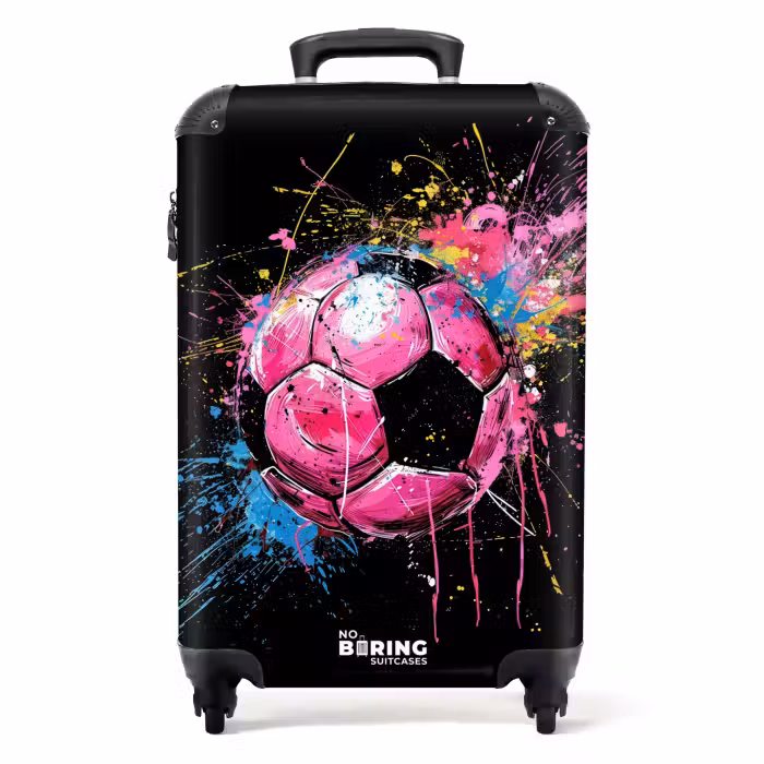 Koffer - Rosa Fußball mit Graffiti