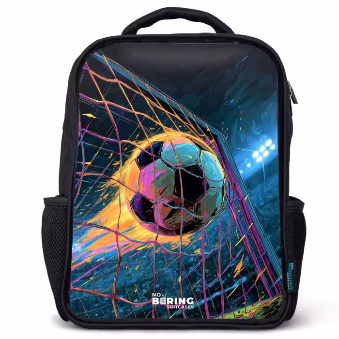 Kinderrucksack - Schwarz - Neon - Netz - Fußball - Farbenfroh