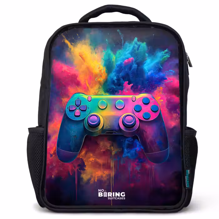 Kinderrucksack - Schwarz - Spiel - Controller - Bunt - Explosion