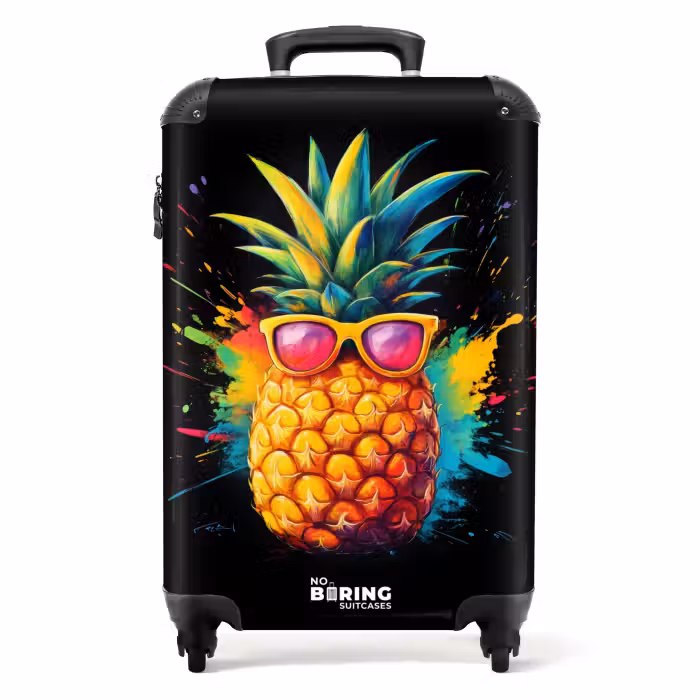 Koffer - Sommerananas mit Sonnenbrille