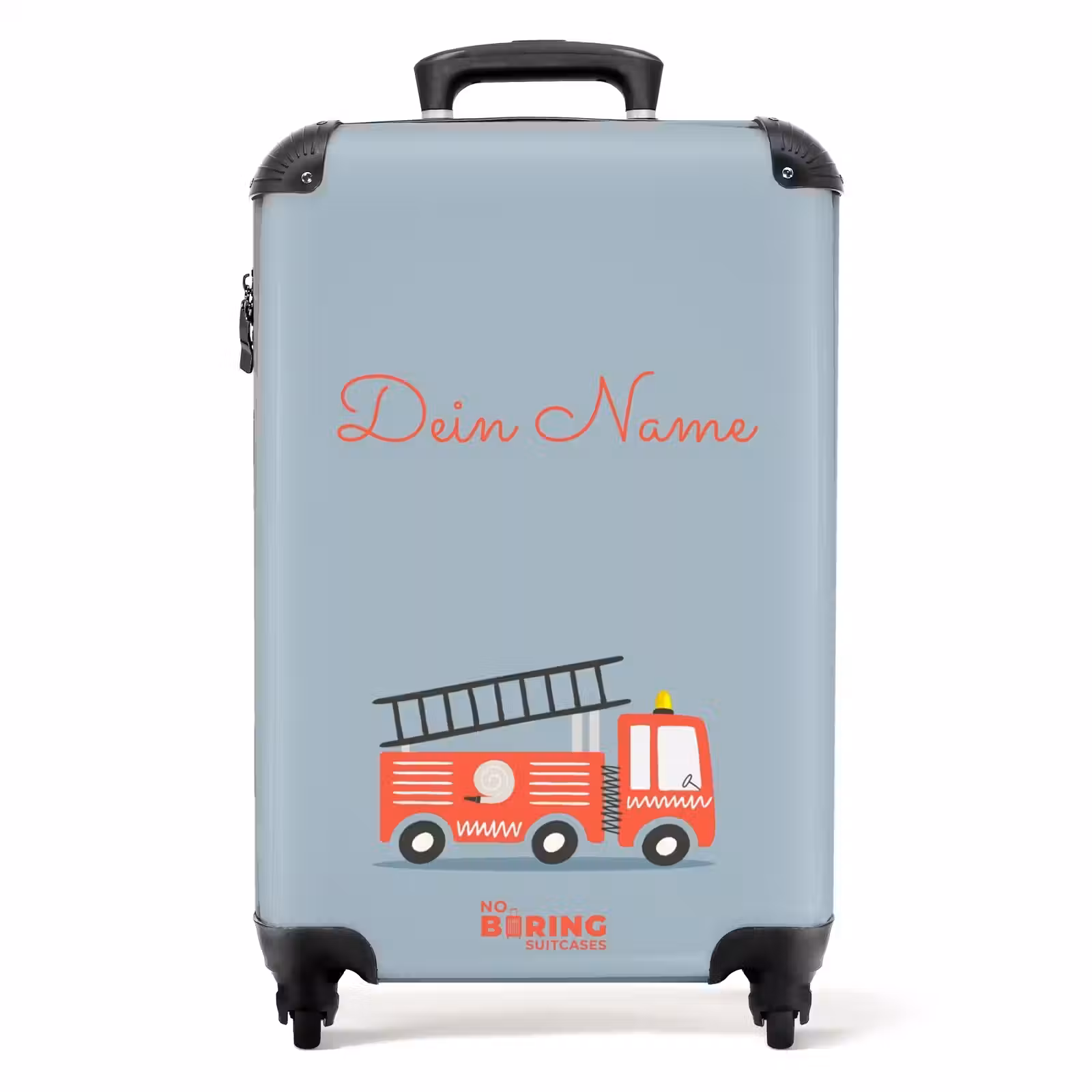 Koffer mit Name - Feuerwehrwagen auf blauem Hintergrund — 1