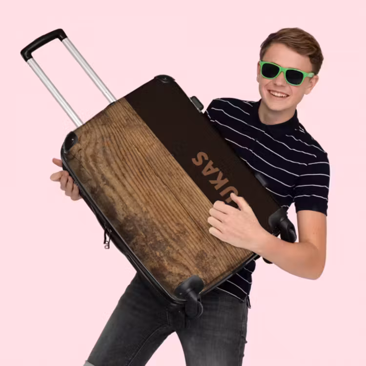 Koffer mit Name - Holz, hellbraun — 4