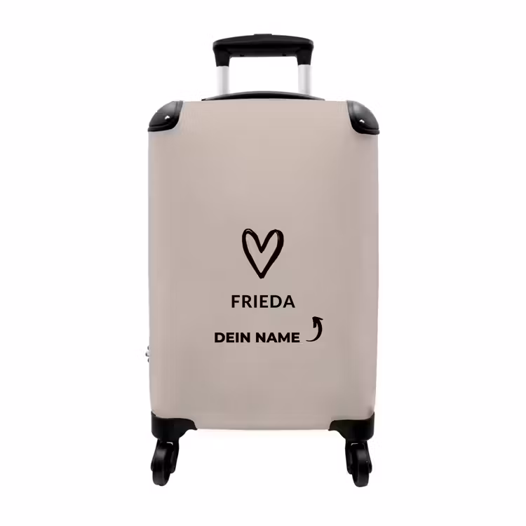 Koffer mit Name - Herz in Hellbeige — 1