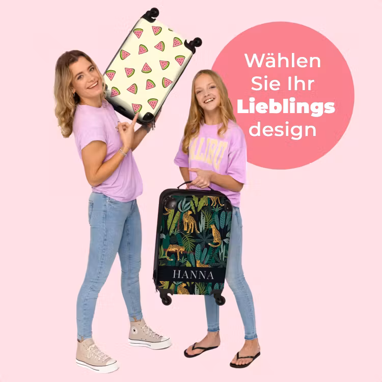 Koffer mit Name - Dschungelmuster mit Leoparden — 4