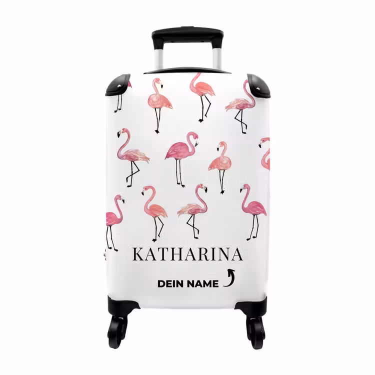 Koffer mit Name - Flamingo-Muster — 1