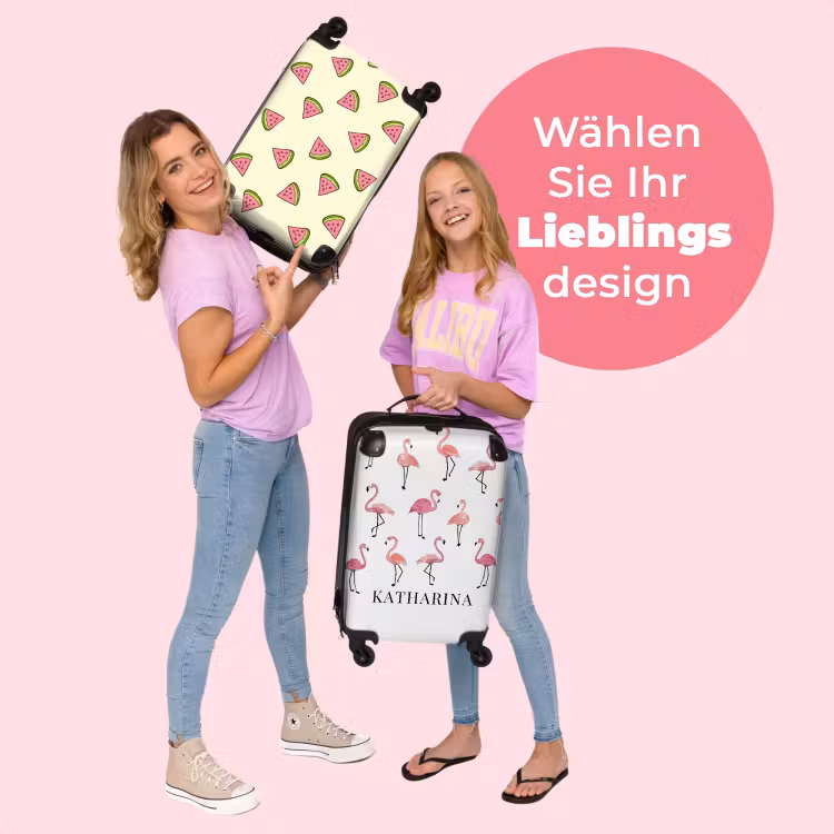 Koffer mit Name - Flamingo-Muster — 4