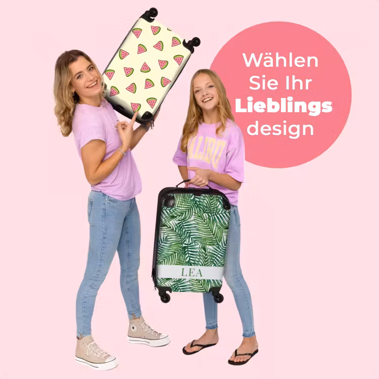 Koffer mit Name - Grünes Blattmuster — 4