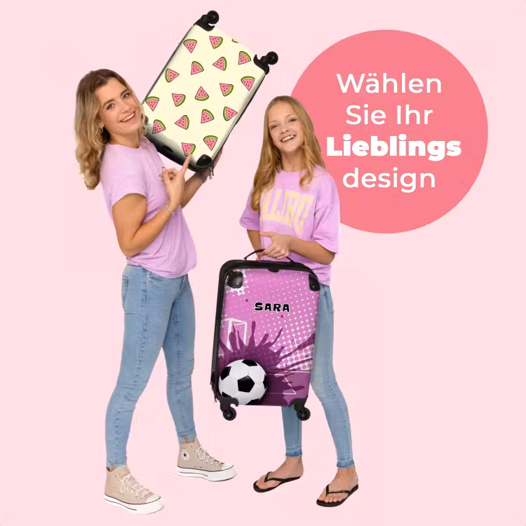 Koffer mit Name - Fußball mit violettem Hintergrund — 4