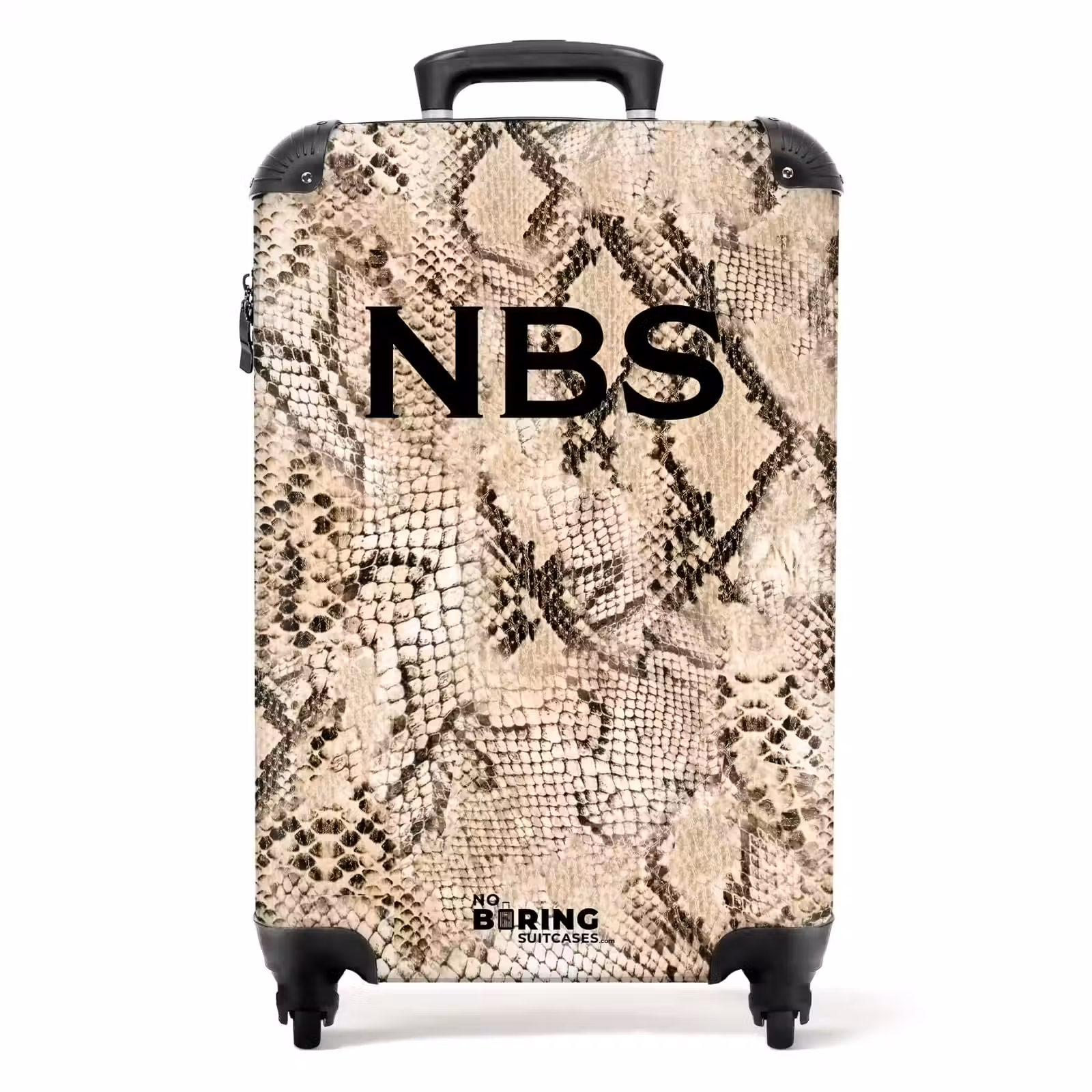 Koffer mit Name - Beige Schlangenmuster — 1
