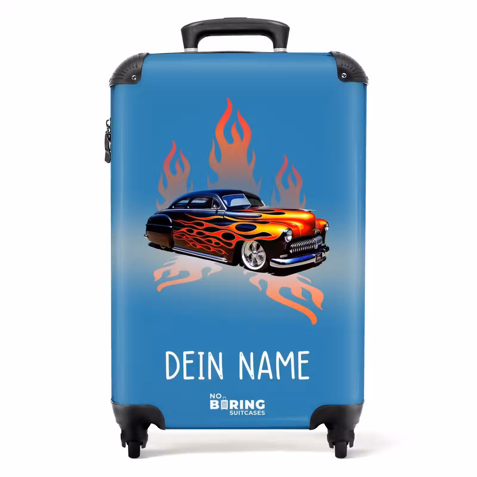 Koffer mit Name - Heißer Rennwagen Flammen — 1