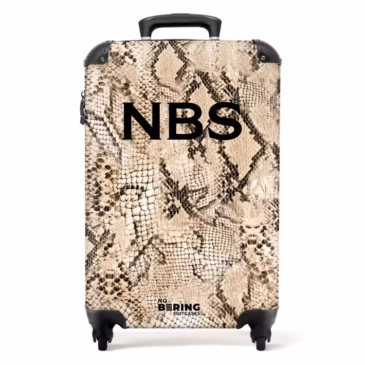 Koffer mit Name - Beige Schlangenmuster — 1