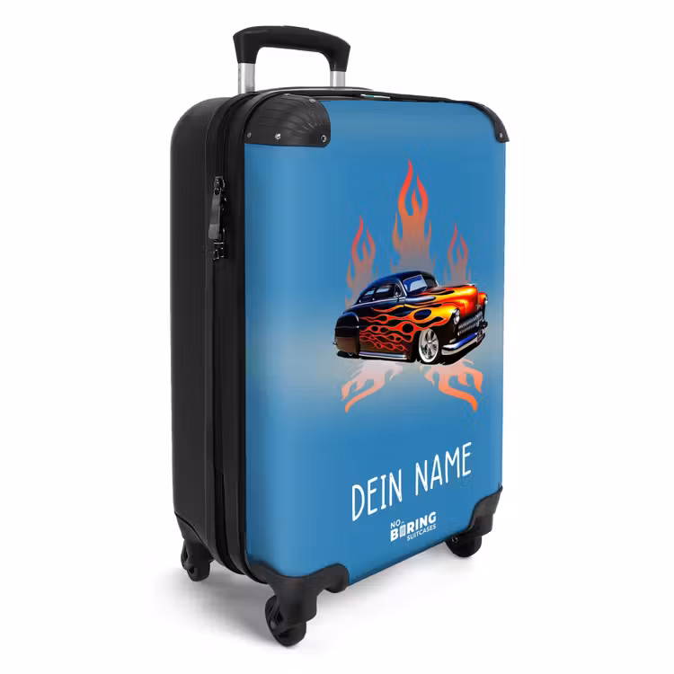 Koffer mit Name - Heißer Rennwagen Flammen — 2