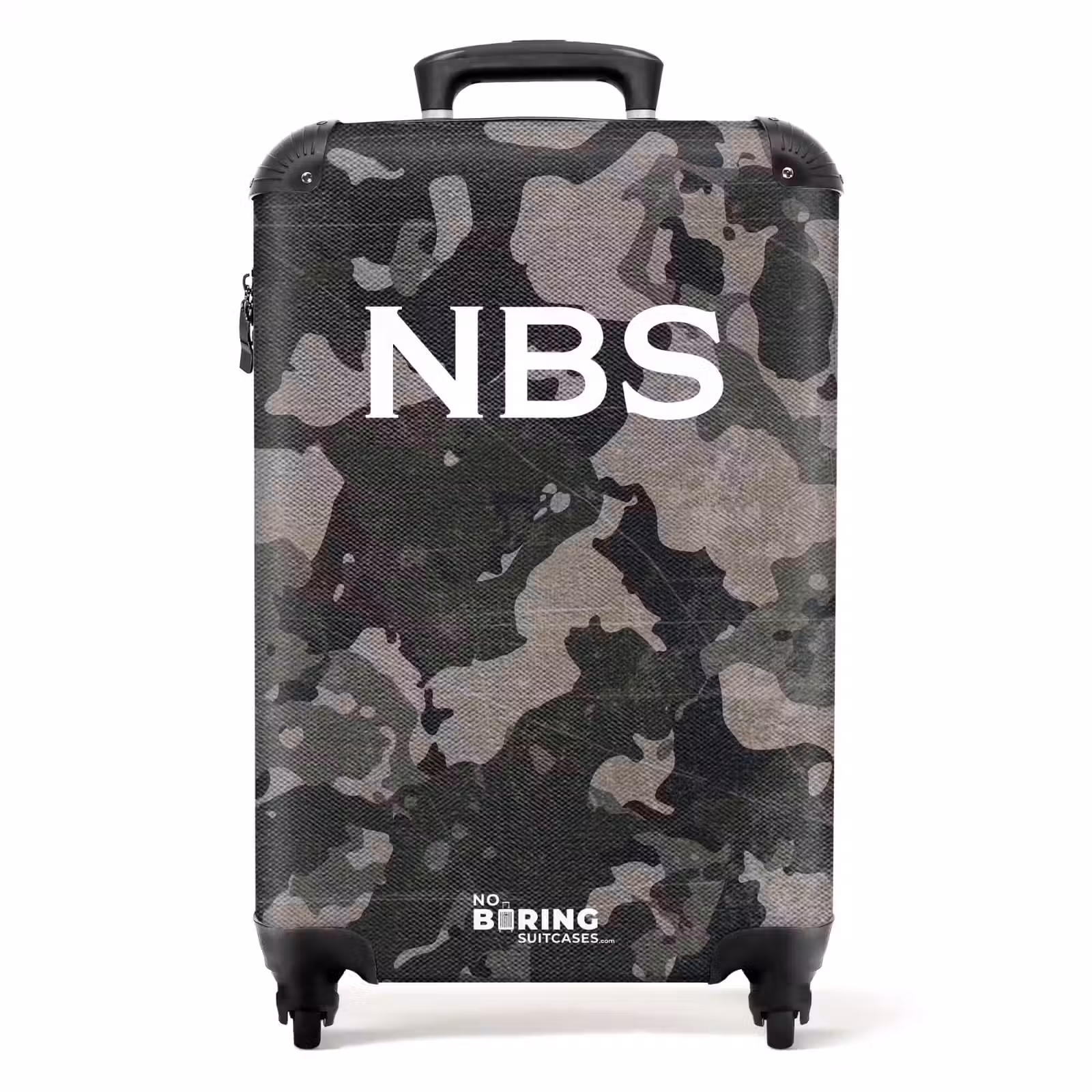 Koffer mit Name - Grünes Camouflage-Muster mit Sandfarbe — 1