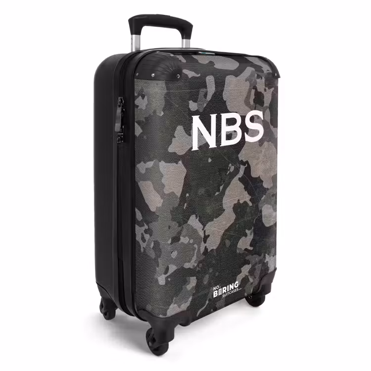 Koffer mit Name - Grünes Camouflage-Muster mit Sandfarbe — 4