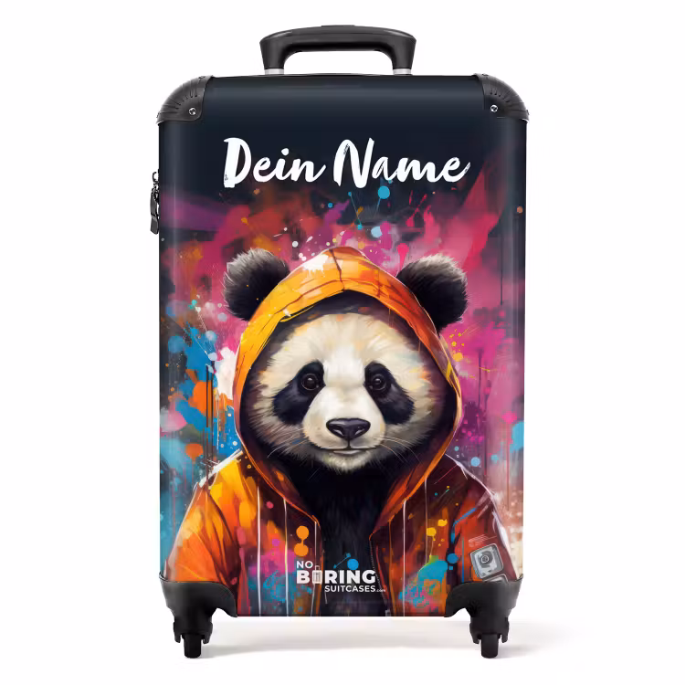 Koffer mit Name - Bemalter Panda — 1