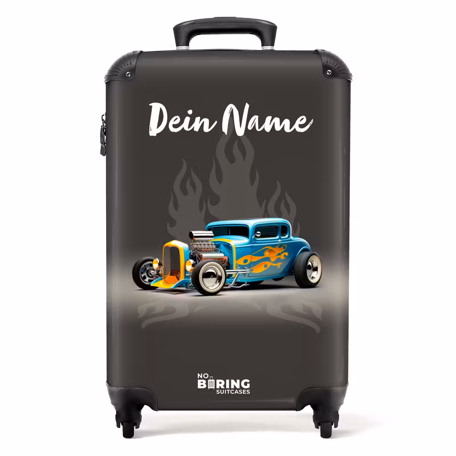 Koffer mit Name - Heiße Flammen Anthrazit — 1