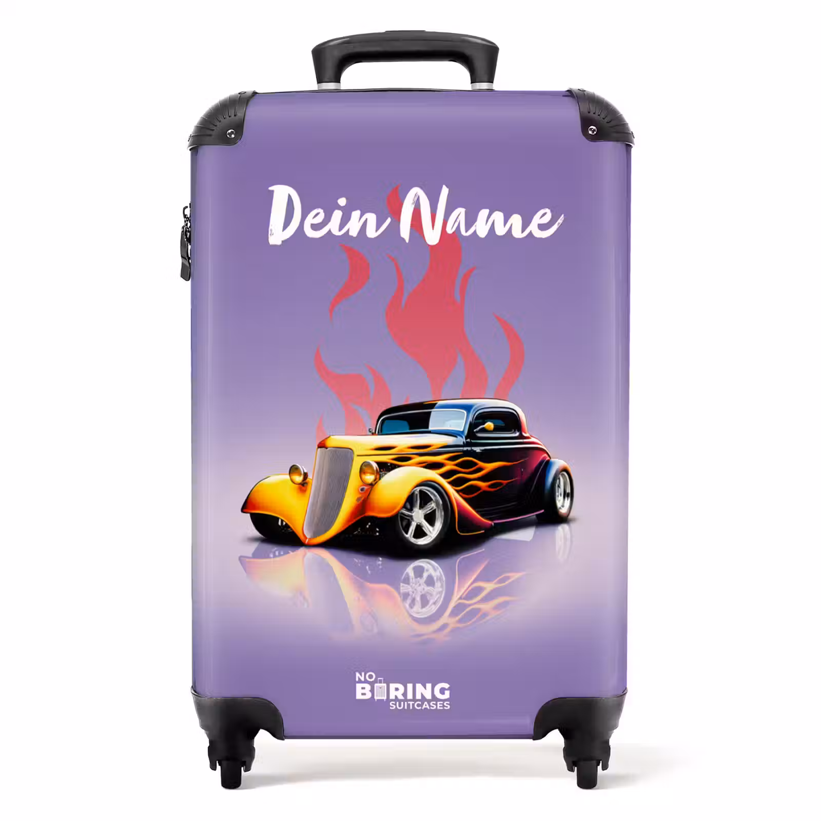 Koffer mit Name - Heiße Flammen lila — 1