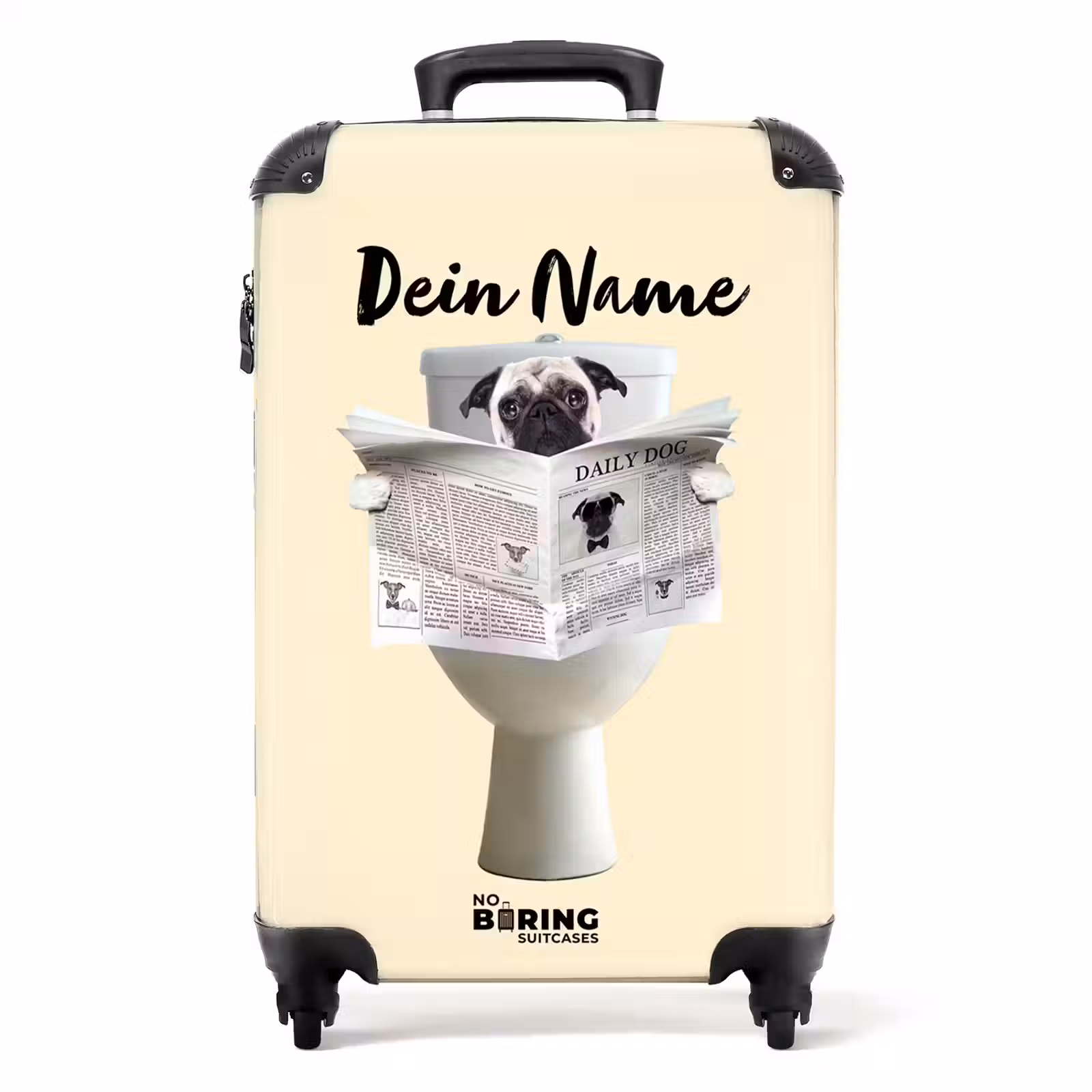 Koffer mit Name - Hund liest die Zeitung — 1