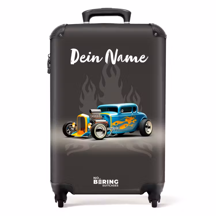 Koffer mit Name - Heiße Flammen Anthrazit — 1
