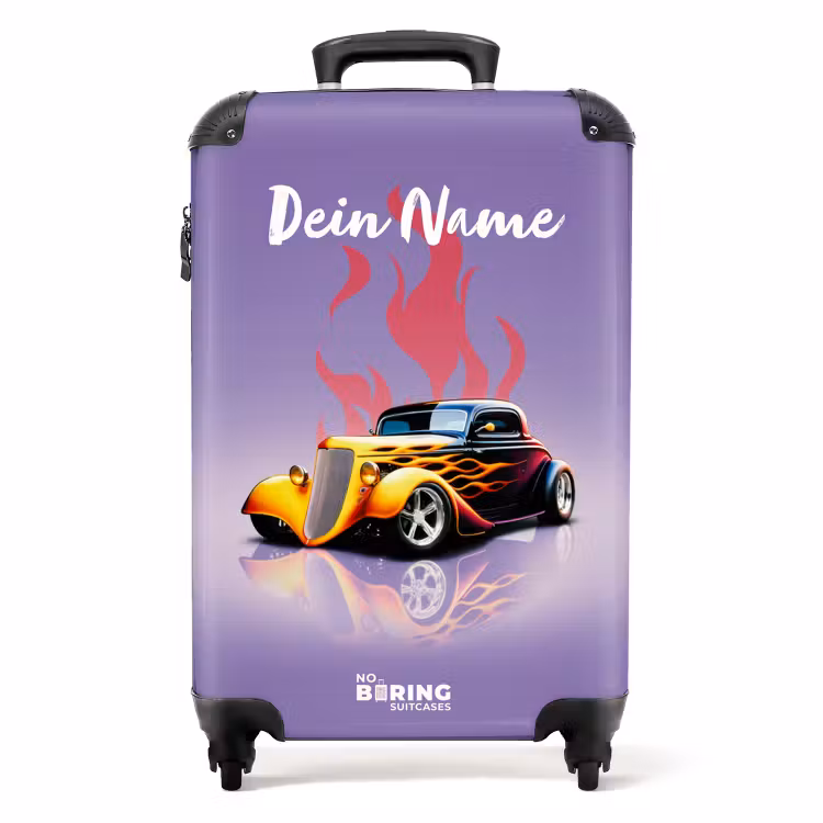 Koffer mit Name - Heiße Flammen lila — 1