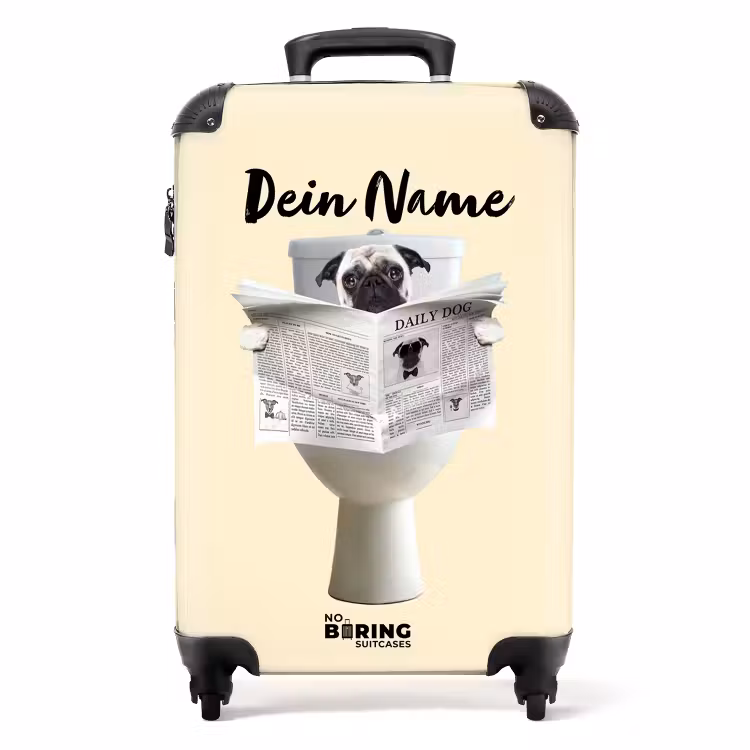 Koffer mit Name - Hund liest die Zeitung — 1